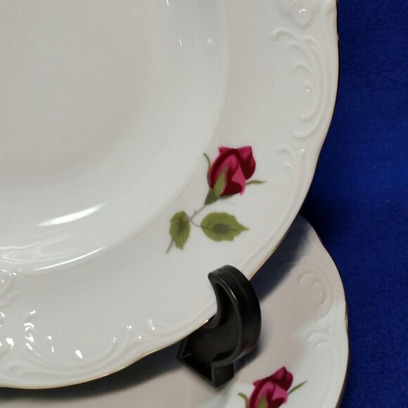 Royal Kent Red Roses Soup Bowls Set of 2 Poland Wedding Dinnerware Pre-Owned - Picture 6 of 10